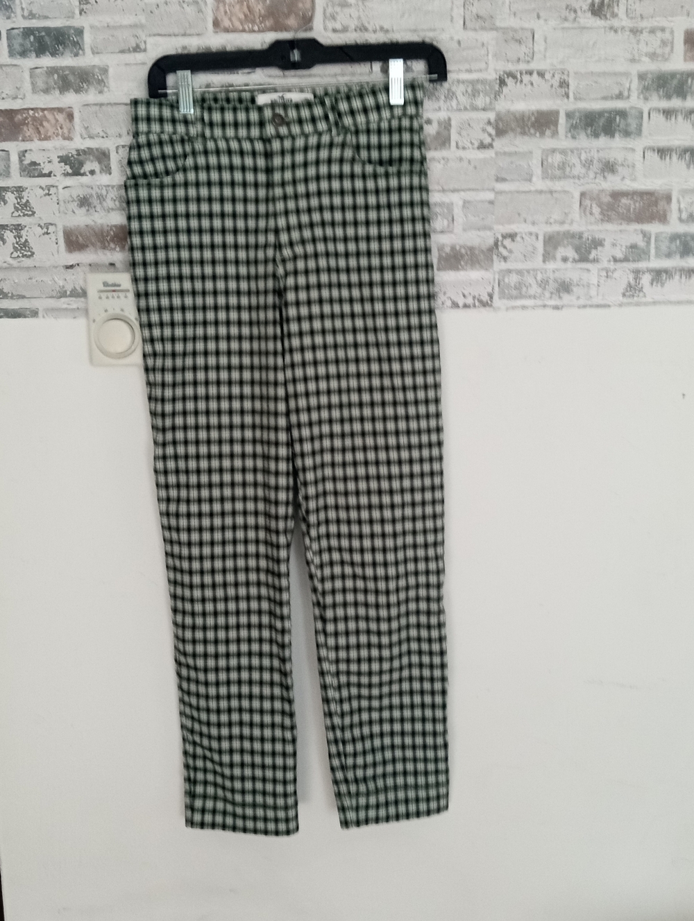 Gingham Straight-Leg Pants Hollister
